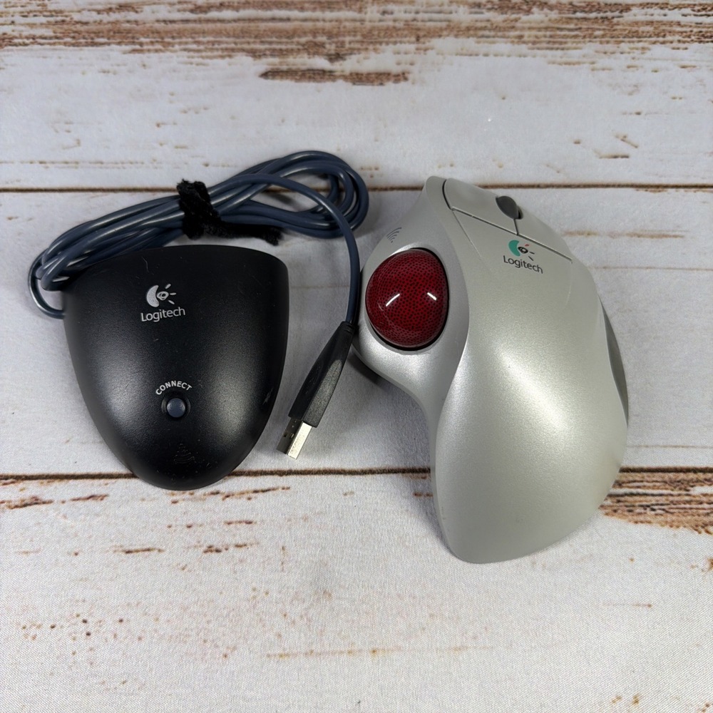 Logitech T-RA18 Cordless Trackman Wheel Trackball Mouse w/ Receiver Tested